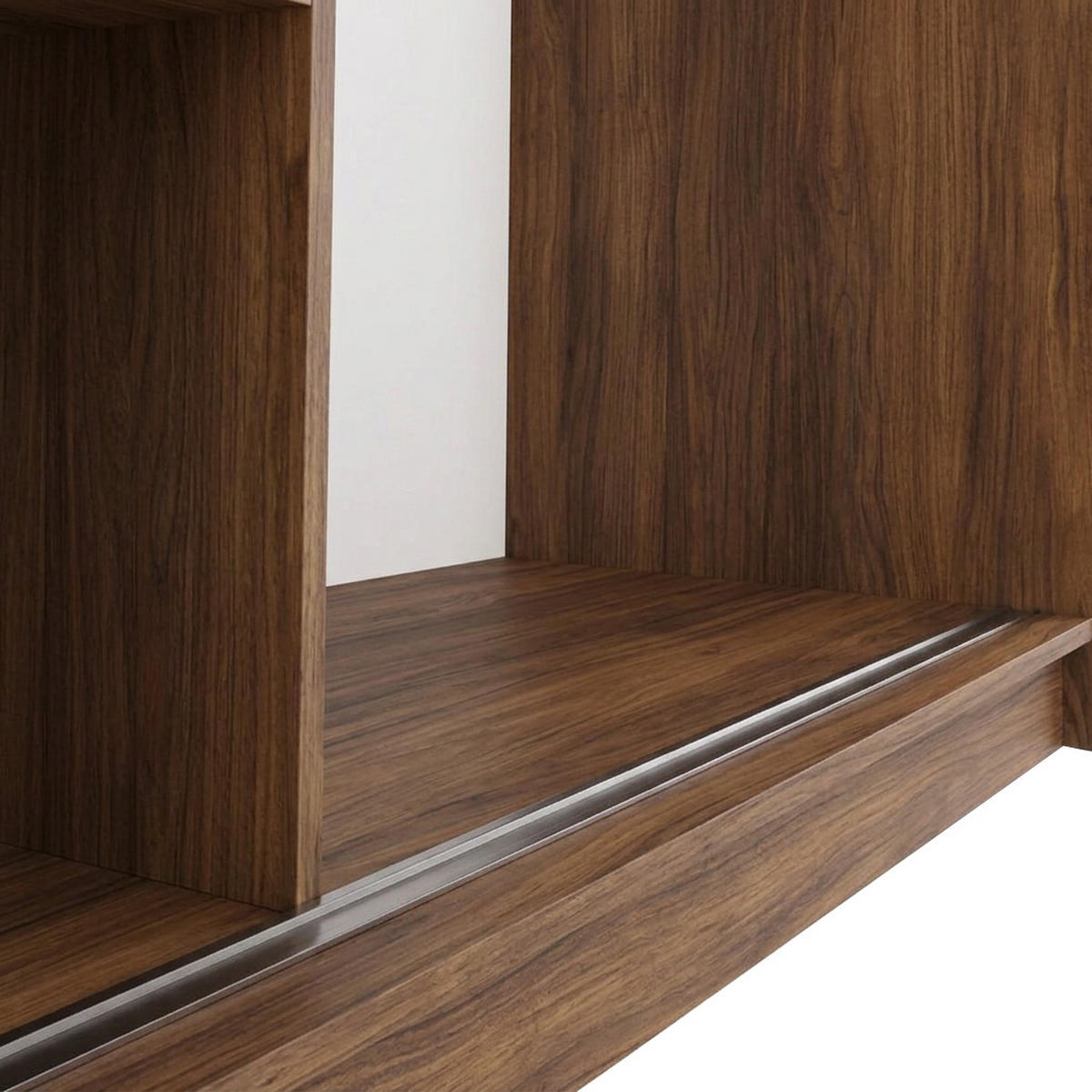 SCHWEBETÜRENSCHRANK Debra II mit Schubladen und Spiegel 120/216/61 Walnuss - Walnussfarben, Holzwerkstoff (120/216/61cm) - Beautysofa