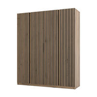 DREHTÜRENSCHRANK CAGLIARI 200/239/61,9 cm 4-türig Goldfarben - Goldfarben/Schwarz, Holzwerkstoff (200/239/61.9cm) - MASSENO