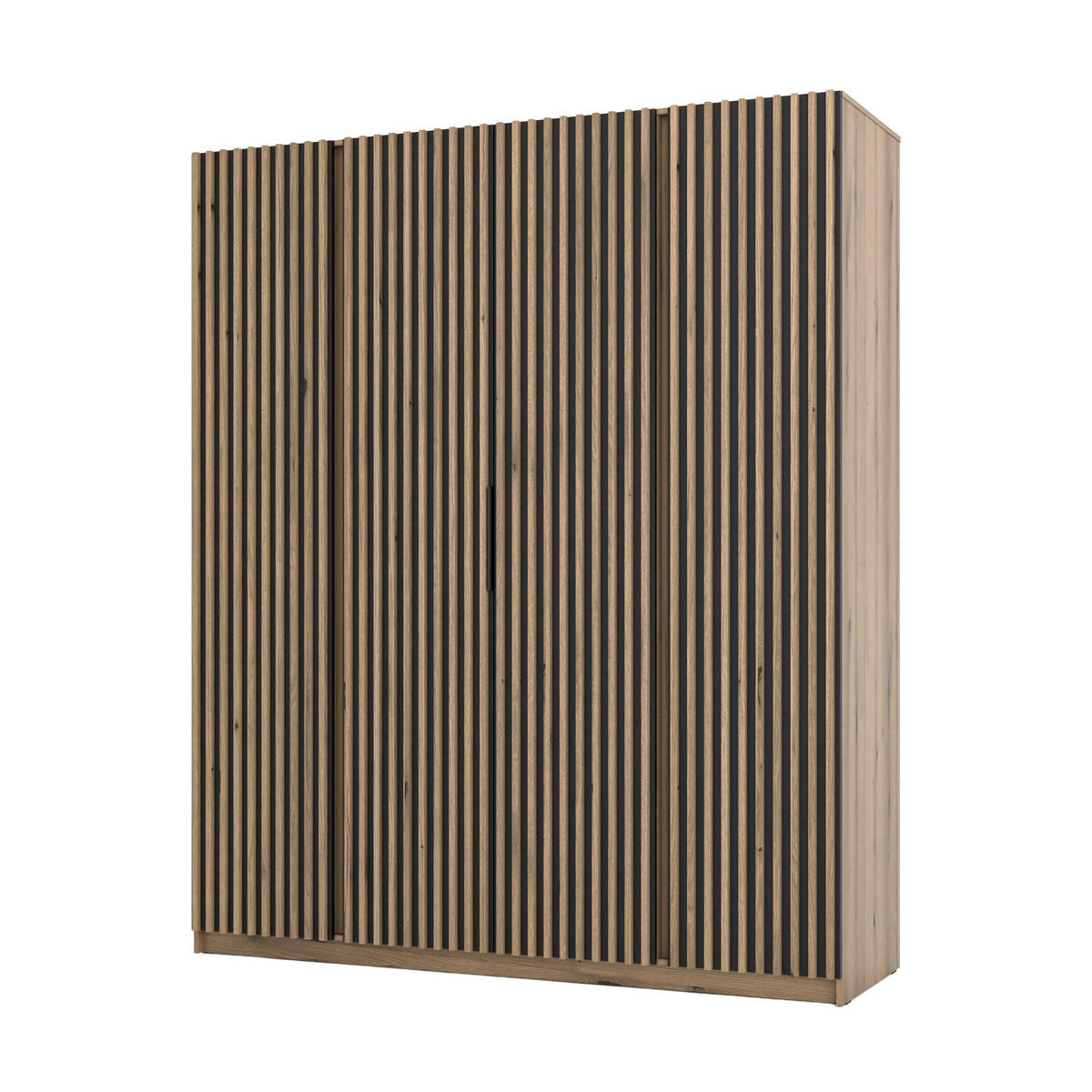 DREHTÜRENSCHRANK CAGLIARI 200/239/61,9 cm 4-türig Goldfarben - Goldfarben/Schwarz, Holzwerkstoff (200/239/61.9cm) - MASSENO