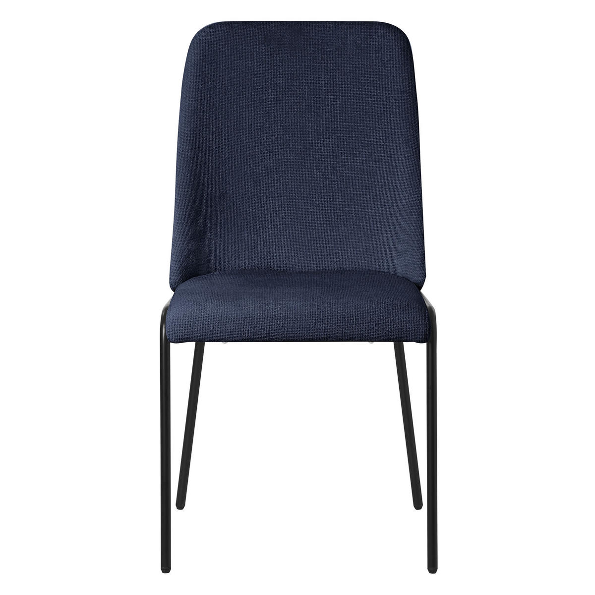 ESSZIMMERSTUHL 6er Set Dunkelblau mit Stoffbezug - Schwarz/Dunkelblau, Textil/Metall (49/94/62cm) - ML-DESIGN