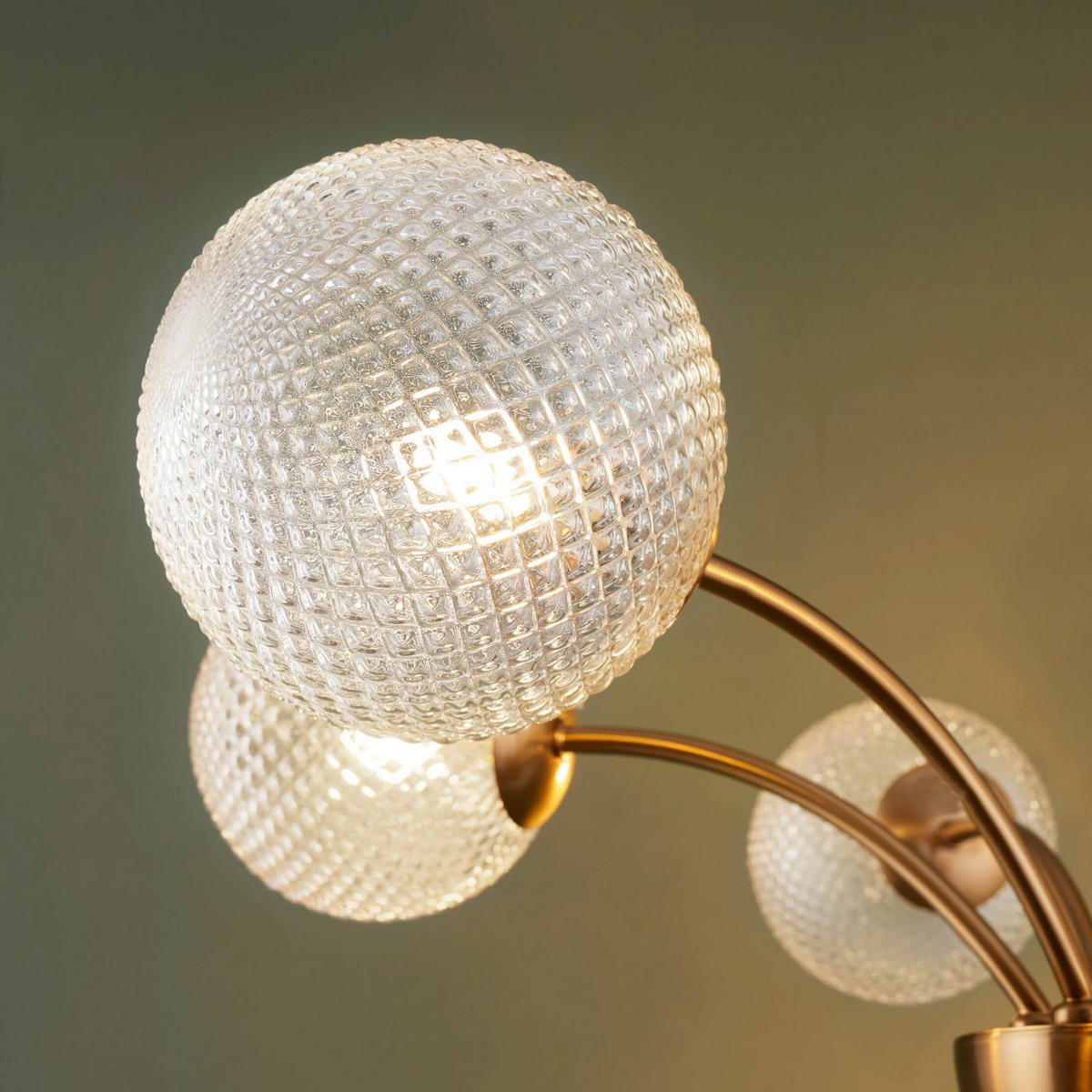 KRONLEUCHTER Gala, Gold / Messing, 19cm - Goldfarben, Glas (19/58/19cm) - KOSILUM