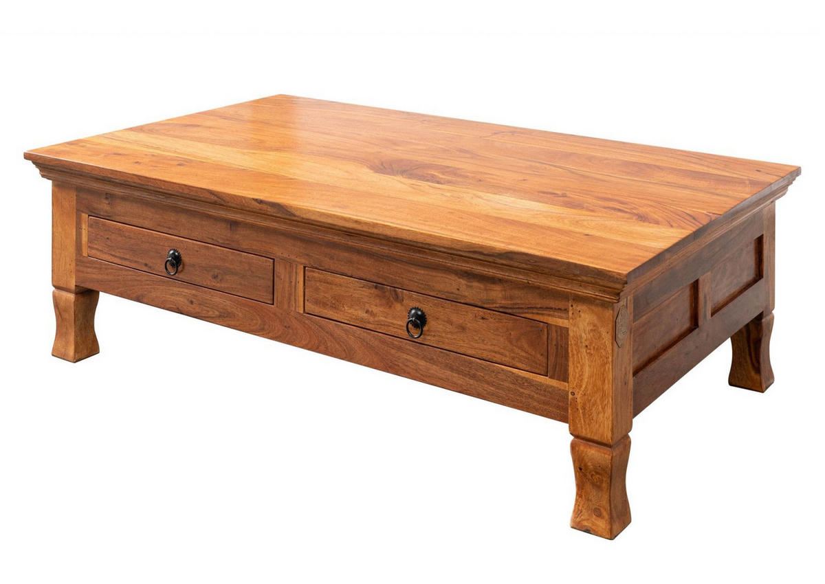 COUCHTISCH Akazie 120x75x40 honig lackiert OXFORD #0445 - Braun, Holzwerkstoff (75/120/40cm)