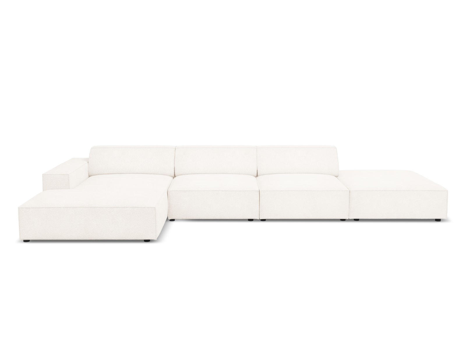 ECKSOFA links Jodie aus Boucle beige 5 Sitzplätze - Beige, Textil (166/341cm) - Micadoni