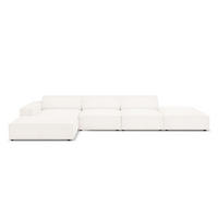 ECKSOFA links Jodie aus Boucle beige 5 Sitzplätze - Beige, Textil (166/341cm) - Micadoni