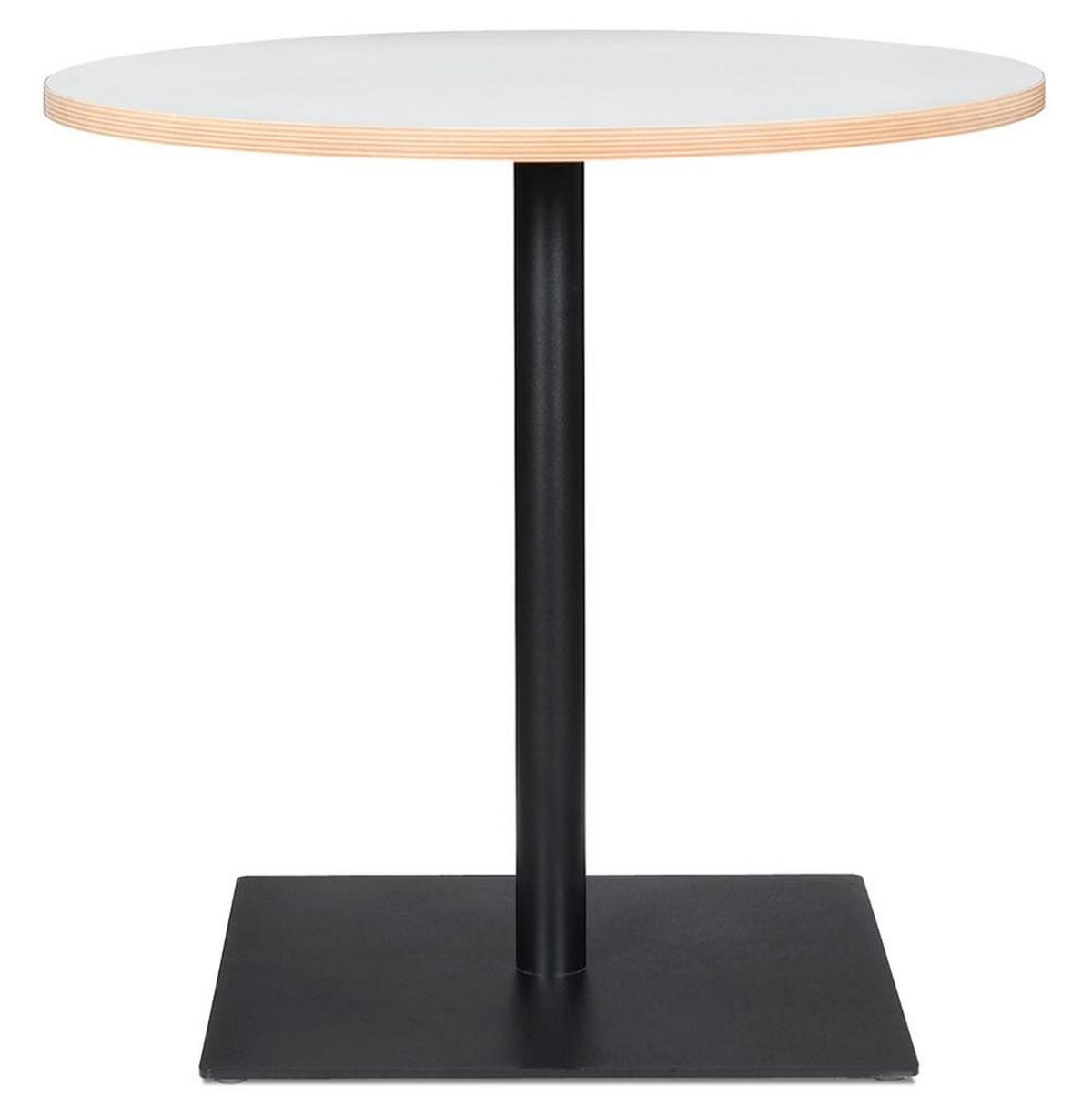 ESSTISCH Rund Holz Metall Pflegeleicht LORAXI, Weiß-Schwarz 80x80x75,5 cm - Schwarz/Weiß, Holz/Metall (80/80/76cm) - KADIMA DESIGN