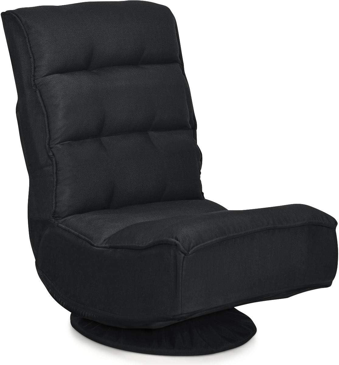 Costway Bodenstuhl Schwarz 75x83x58 cm