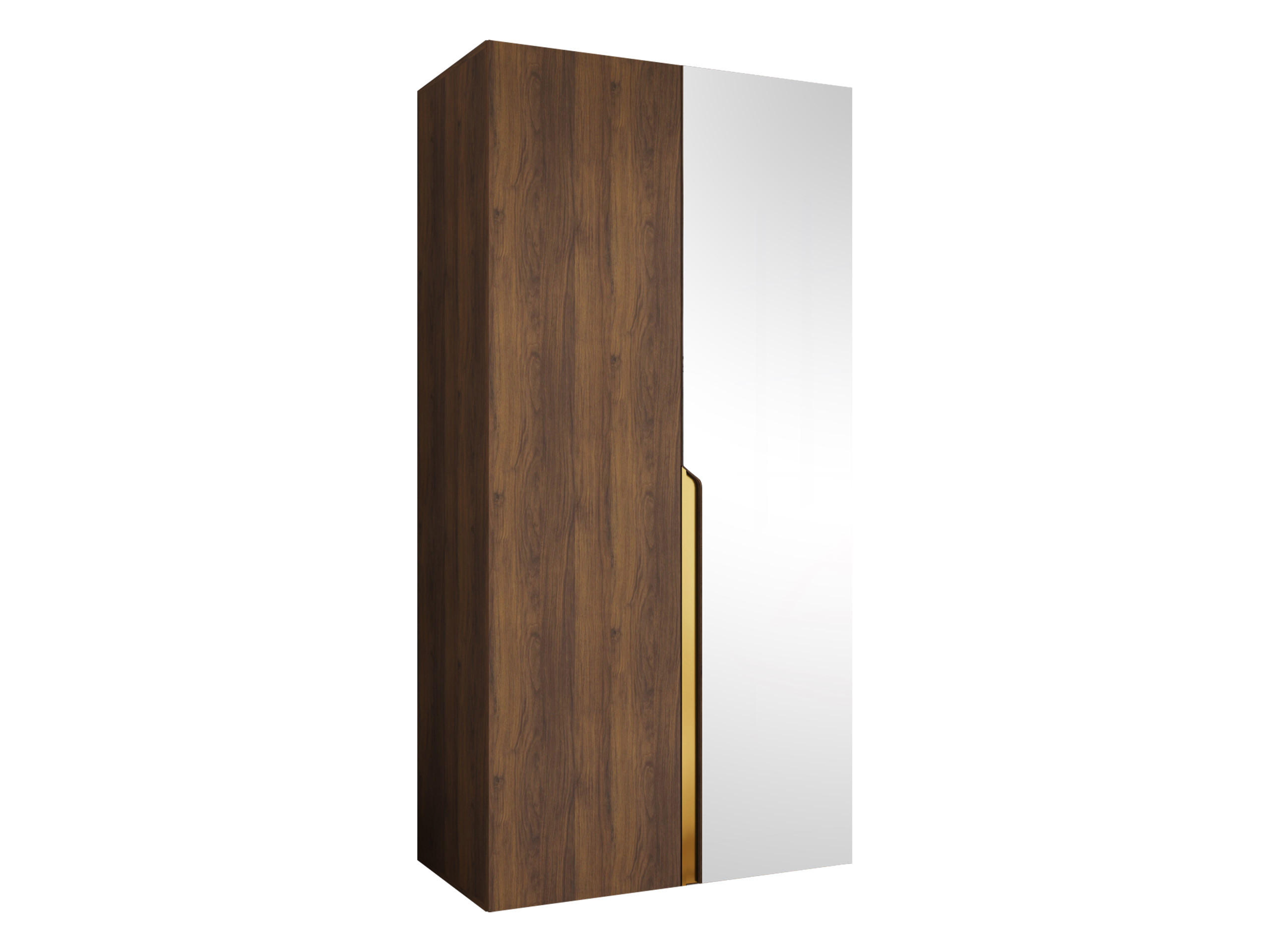 Mirjan24 Drehtürenschrank Nussbaum, Gold 100x202x52 cm