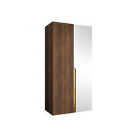 DREHTÜRENSCHRANK Mila II 100 - Goldfarben/Nussbaumfarben, Holzwerkstoff/Kunststoff (100/202/52cm) - MIRJAN24