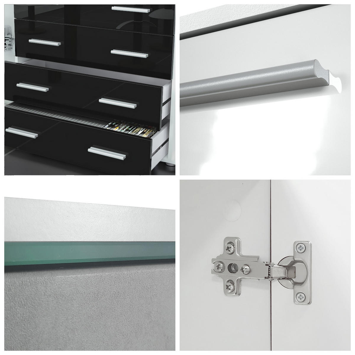 SIDEBOARD Verona Sandgrau Hochglanz - Sandfarben, Holzwerkstoff (166/72/35cm) - Vladon