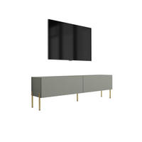 TV-SCHRANK : Aloe, 140 x 52 x 32 cm, Goldene Beine - Goldfarben/Grün, Holzwerkstoff/Metall (140/52/32cm) - 3XE LIVING