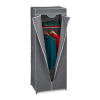 STOFFSCHRANK - Grau, Kunststoff/Textil (60/157/45cm) - Relaxdays