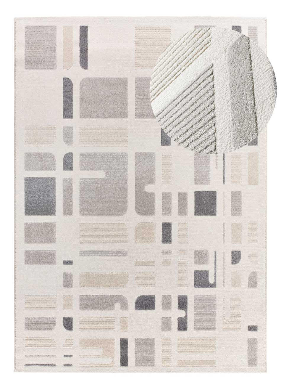 Atticgo Webteppich Creme, Silber 80x150 cm