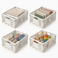 CUTIE Albă pliabilă set-de-4 plastic - alb, material plastic (29/12/21cm) - Relaxdays
