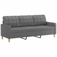 3-SITZER-SOFA Düren - Dunkelgrau, Textil (198/80/77cm) - Nettlife