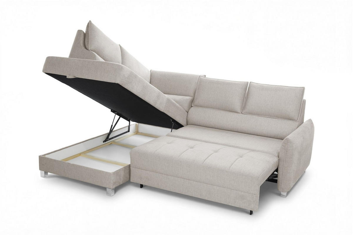 ECKSOFA Marno In Chill Me - Creme, Holzwerkstoff/Textil (200/260cm) - Fun Möbel