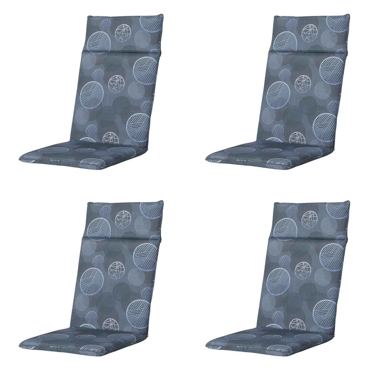 GARTENSTUHLKISSEN Kreis 120/50 cm 4er-Set - Blau, Textil (50/8/120cm) - Madison