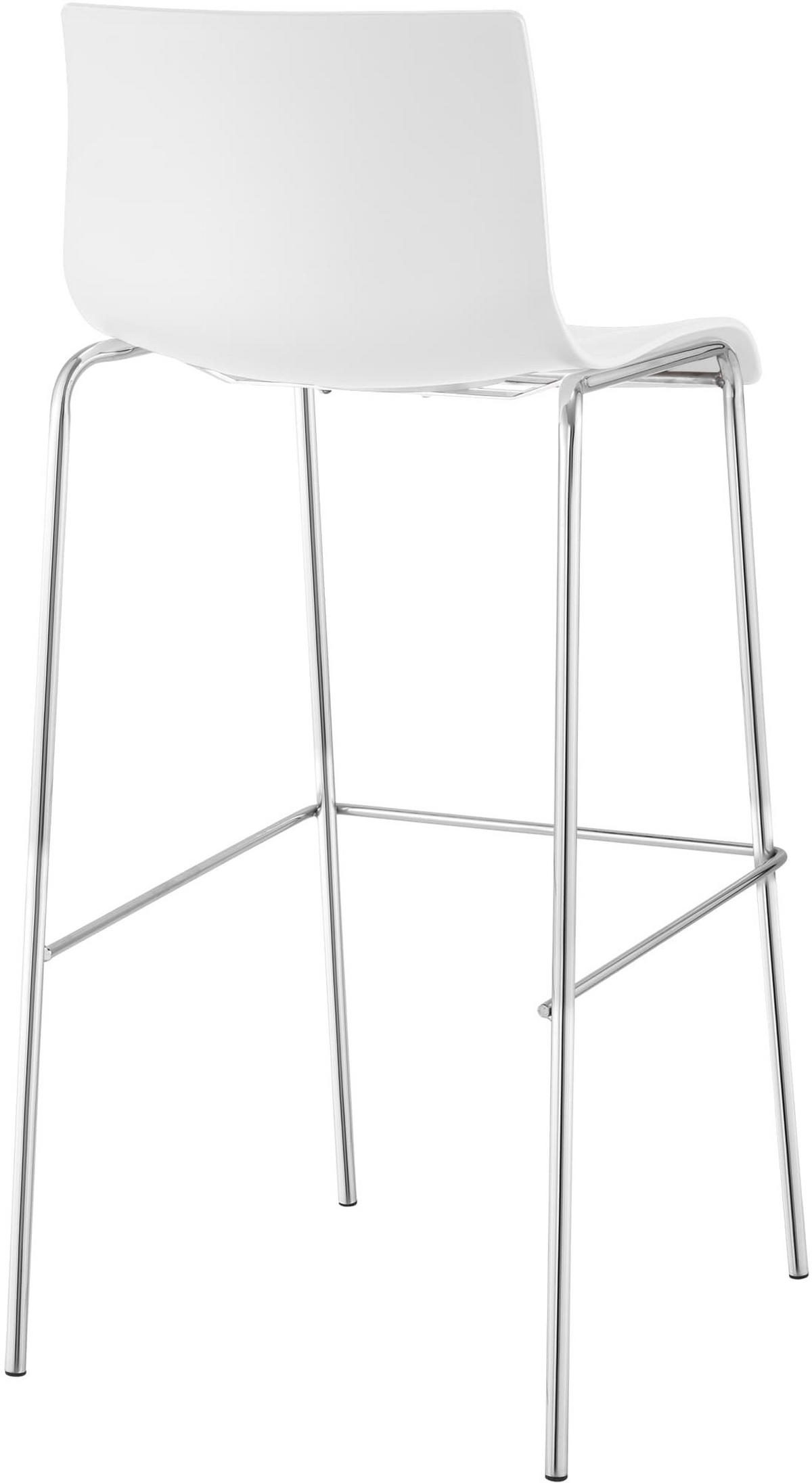 BARHOCKER 2er Set Kunststoff Weiß - Chromfarben/Weiß, Kunststoff/Metall (43/100/48cm) - CLP