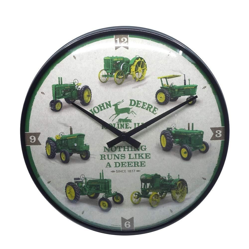 WANDUHR 31 cm John Deere Model Chart - Grün, Metall (31/31/5cm) - Nostalgic-Art