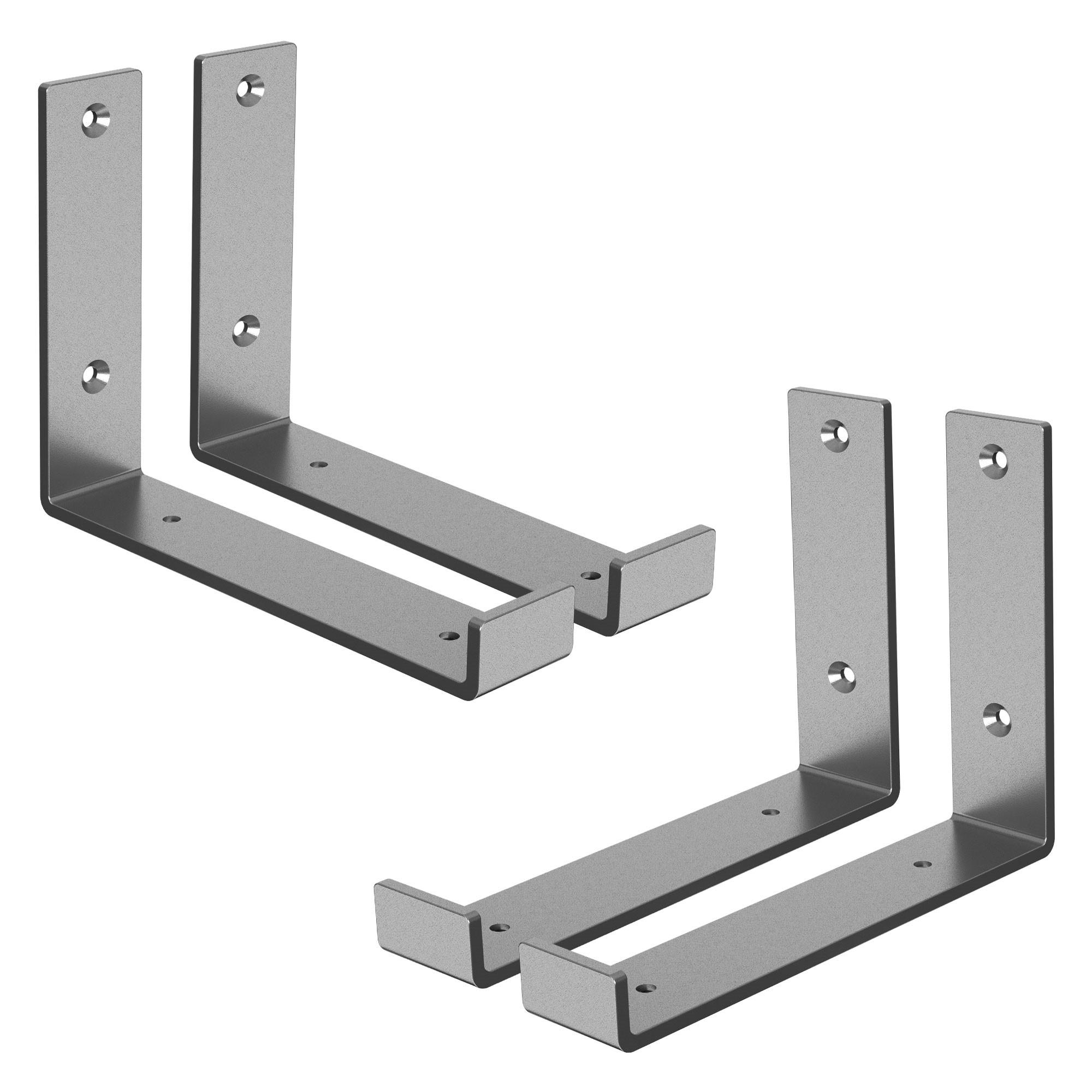 REGALHALTERUNG 2er Set - Grau, Metall (14/4/20cm) - ML-DESIGN