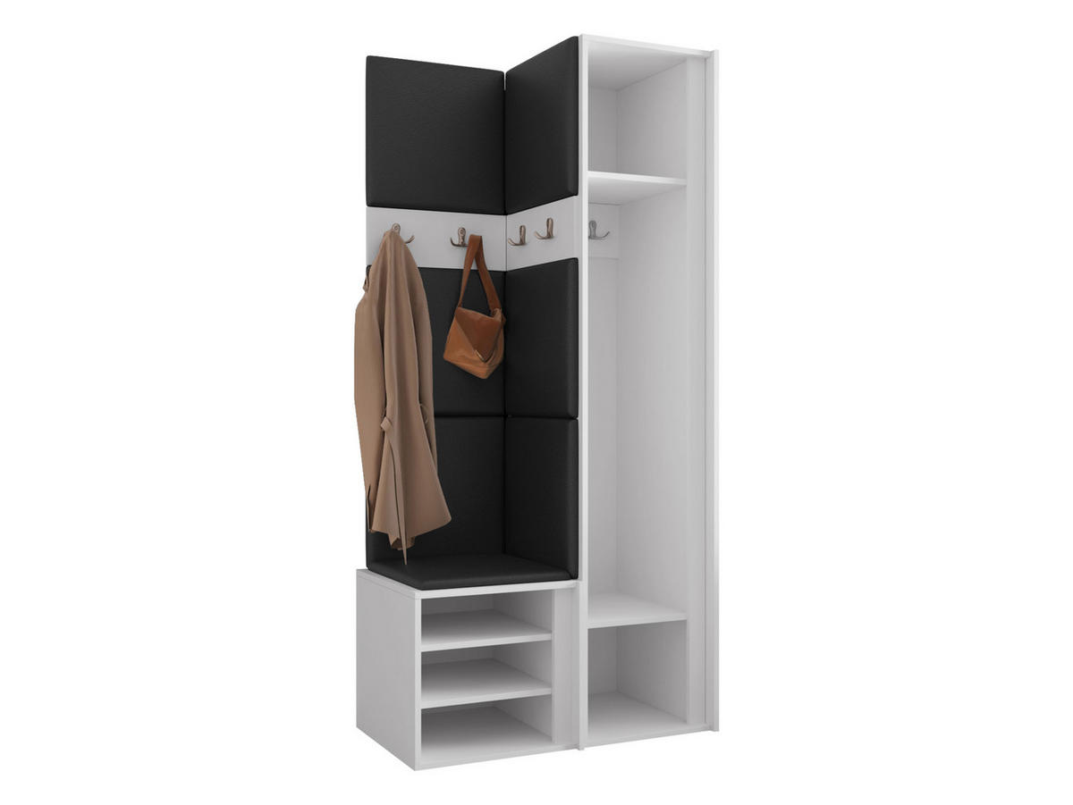 GARDEROBEN-SET Orion XXV - Graphitfarben/Braun, Holzwerkstoff/Kunststoff (82/186/46cm) - MIRJAN24