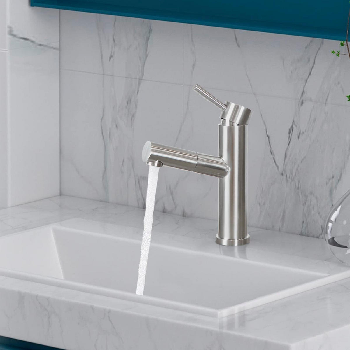 WASCHTISCHARMATUR LURLINE 16/5/21 cm - Silberfarben, Metall (5/21/16cm) - Nettlife