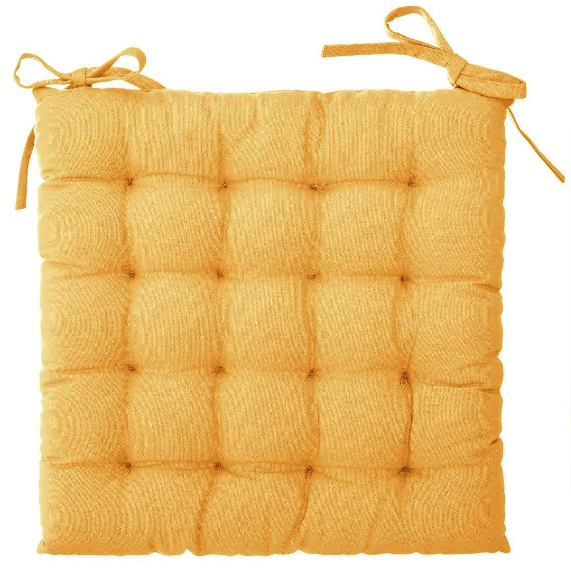 STUHLKISSEN Otto 38/38 cm - Gelb, Naturmaterialen (37cm) - Atmosphera Createur d´interieur