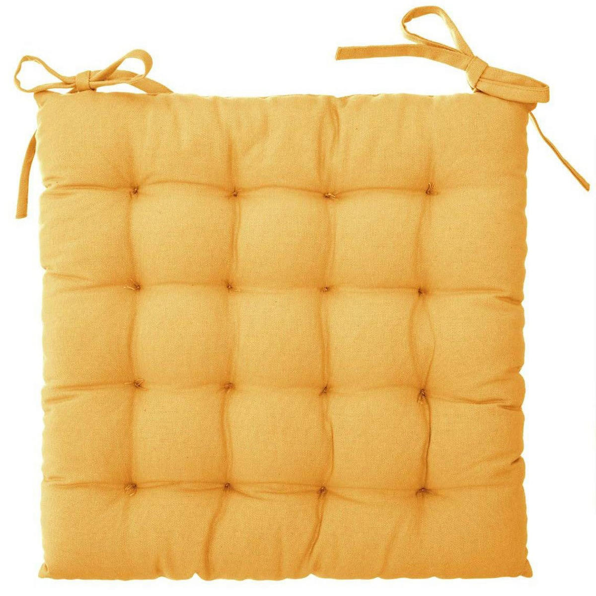 STUHLKISSEN Otto 38/38 cm - Gelb, Naturmaterialien (37cm) - Atmosphera Createur d´interieur