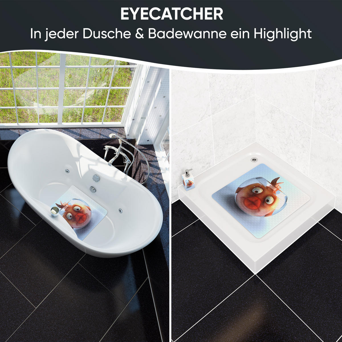 BADEMATTE Goldfisch - Orange, Kunststoff (53/53cm) - Sanilo