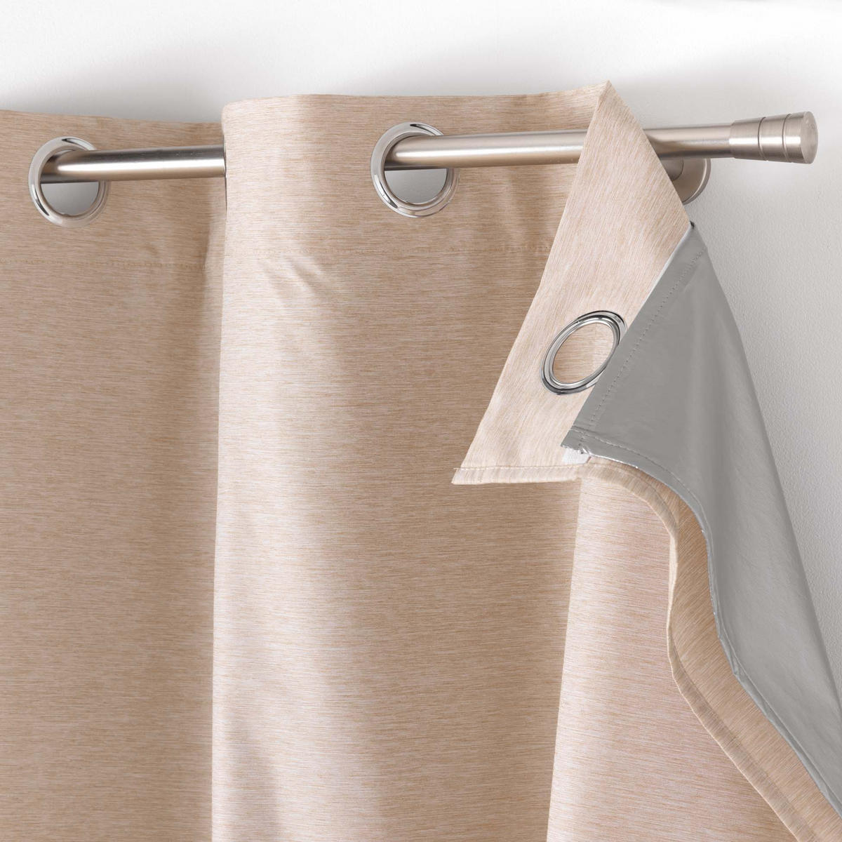 VERDUNKELUNGSVORHANG mit Ösen 140/260 cm - Beige, Textil (140/260cm) - Douceur d´intérieur