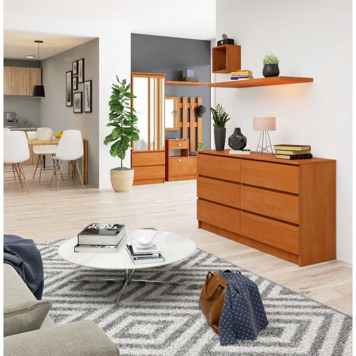 KOMMODE Erlefarben 77/138/40 - Erlefarben, Holzwerkstoff (138/77/40cm) - RAUMHIRSCH FURNITURE