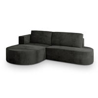 ROHOVÁ SEDAČKA CORTIO černá - šedá/černá, dřevo/textil (265/174cm) - MASSENO