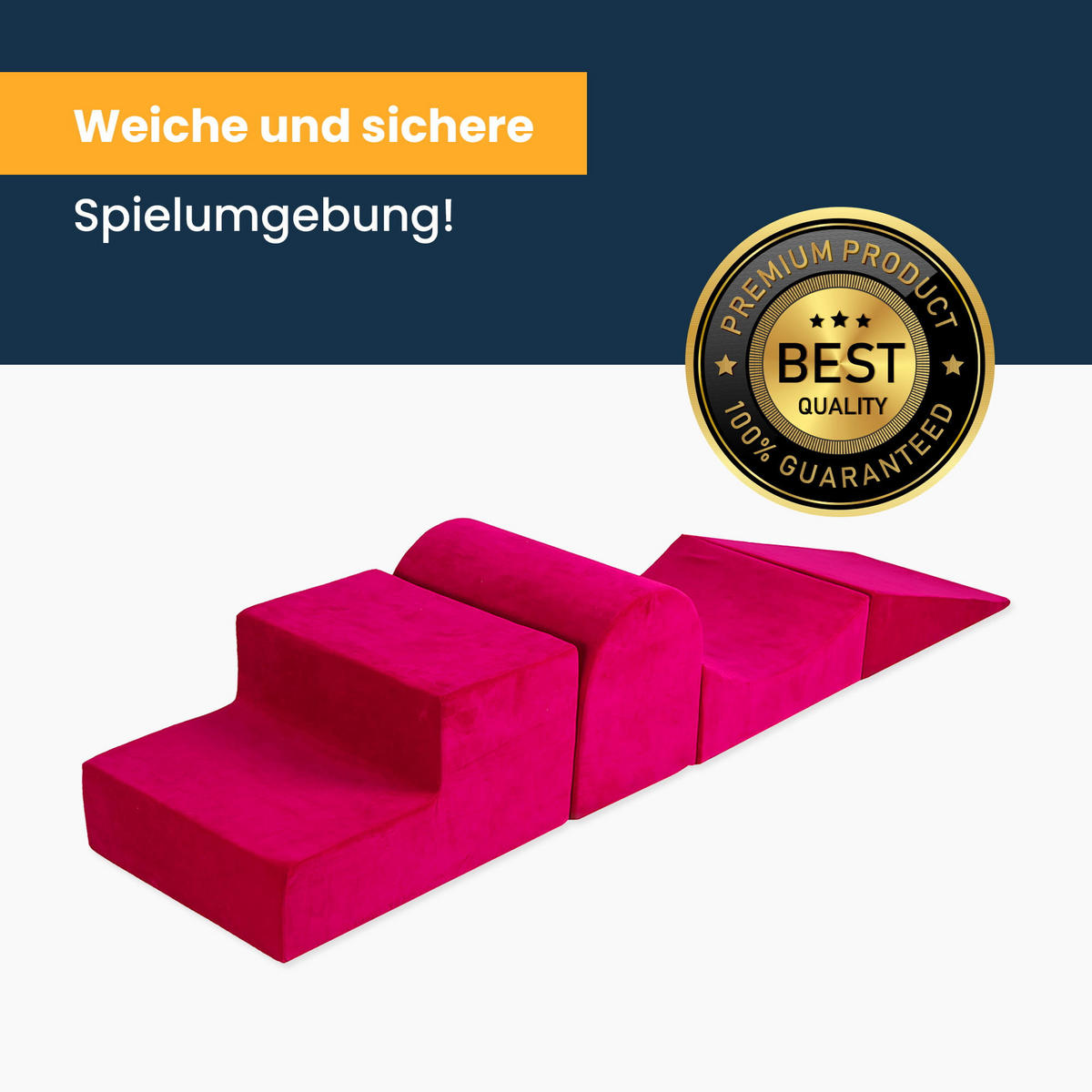 SCHAUMSTOFF-BAUSTEINE für Kinder, Samt, Marsala Rot - Rotbraun, Textil (195/30/195cm) - MeowBaby