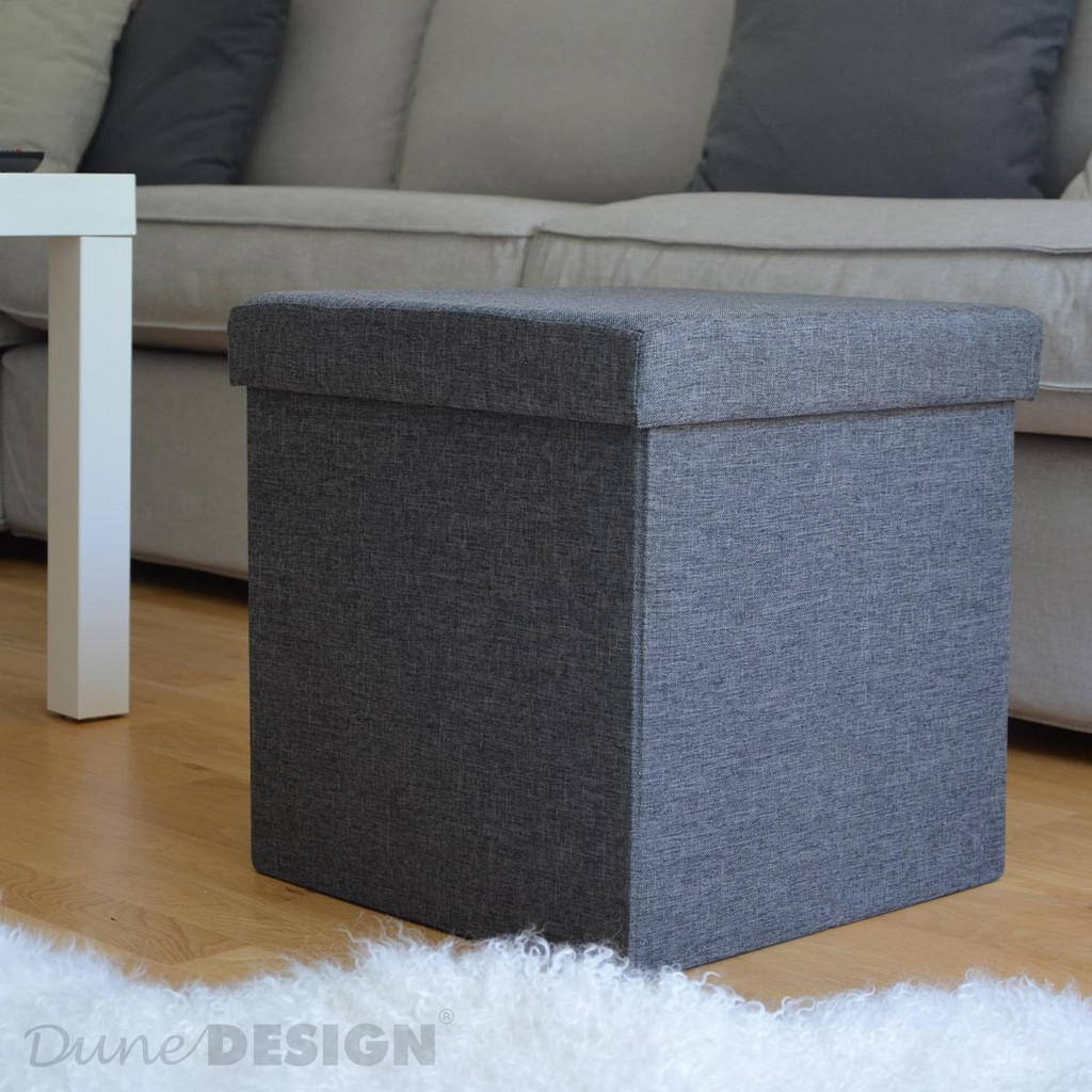 Thumbnail - Dunedesign Sitzwürfel, Grau, Kunststoff, Quadratisch, 38x38x38 cm, Wohnzimmer, Hocker, Sitzwürfel