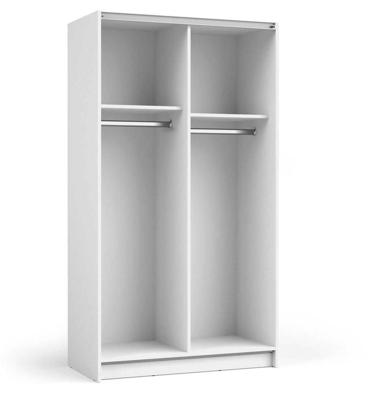 SCHWEBETÜRENSCHRANK Sofia weiß 100 / 54 / 182cm - Weiß, Holz/Holzwerkstoff (100/182/54cm) - Feldmann-Wohnen