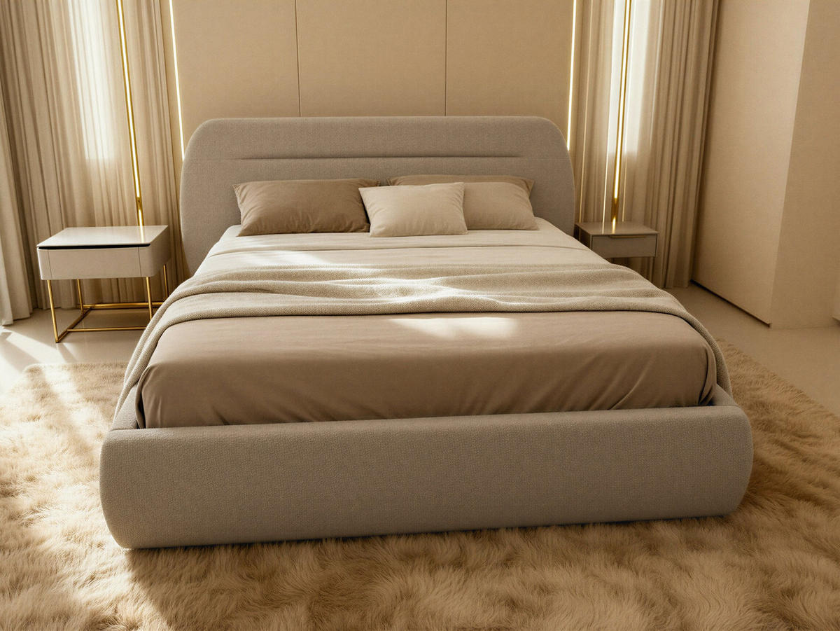 POLSTERBETT Orio - Eichefarben/Creme, Holz/Kunststoff (180/200cm) - Sofnet