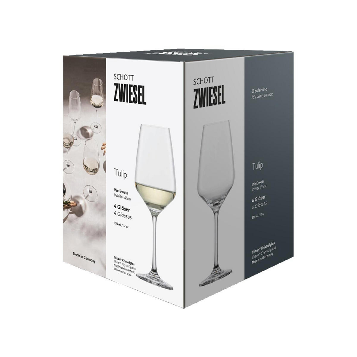 WEISSWEINGLÄSER Tulip transparent 356 ml 4er Set - Transparent, Glas (0.356L) - Schott Zwiesel