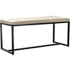 SITZBANK 100/40 cm Kunstleder creme - Creme/Schwarz, Textil/Metall (100/48/40cm) - CLP
