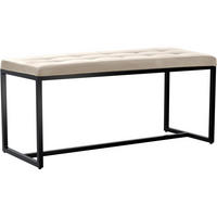 SITZBANK 100/40 cm Kunstleder creme - Creme/Schwarz, Textil/Metall (100/48/40cm) - CLP