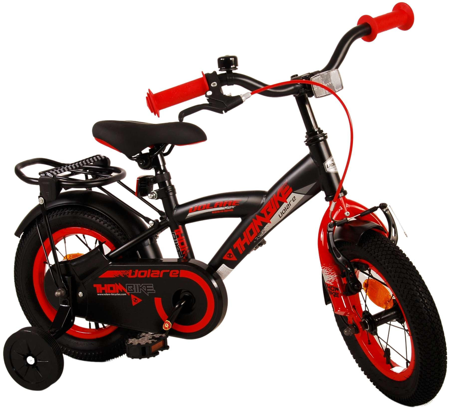 KINDERFAHRRAD Thornbike - Jungen - 12 Zoll - Rücktritt + Handbremse - Schwarz/Rot - Rot/Schwarz, Metall (45cm) - TPFSports