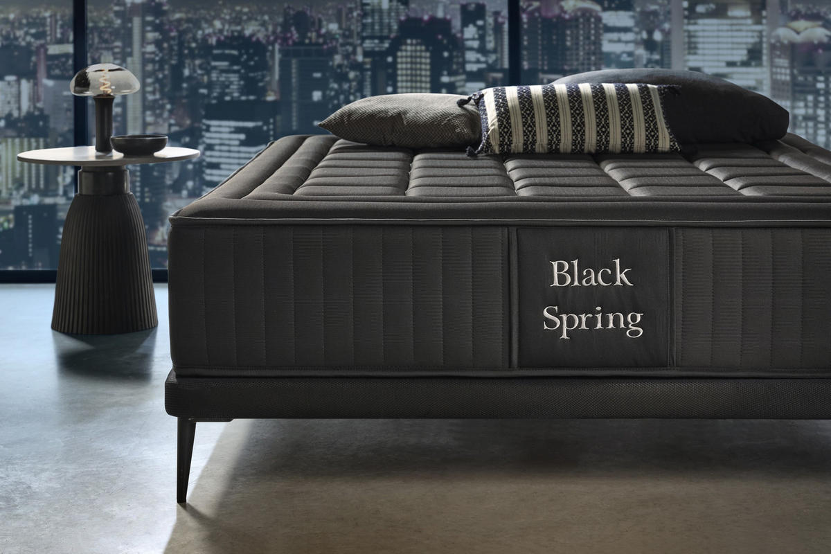 MATRATZE Black Spring Royal - 180X200 cm - Schwarz, Textil (180/200cm) - Moonia