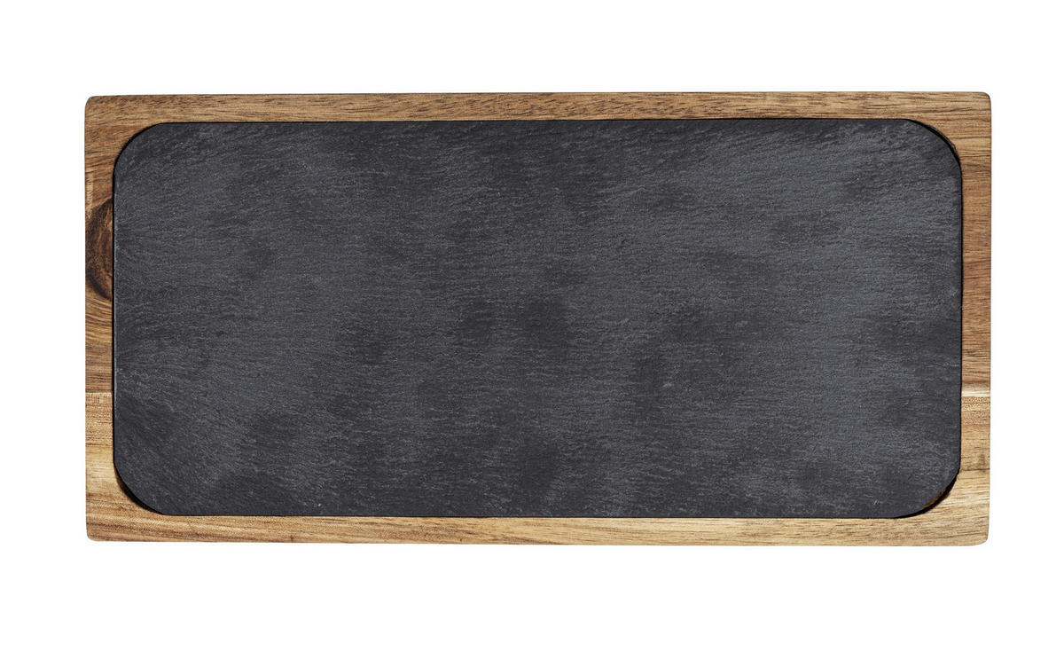 SERVIERBRETT Schiefer Ava Schwarz 15/30/2 cm - Schwarz, Stein (30/2/15cm) - Wenko