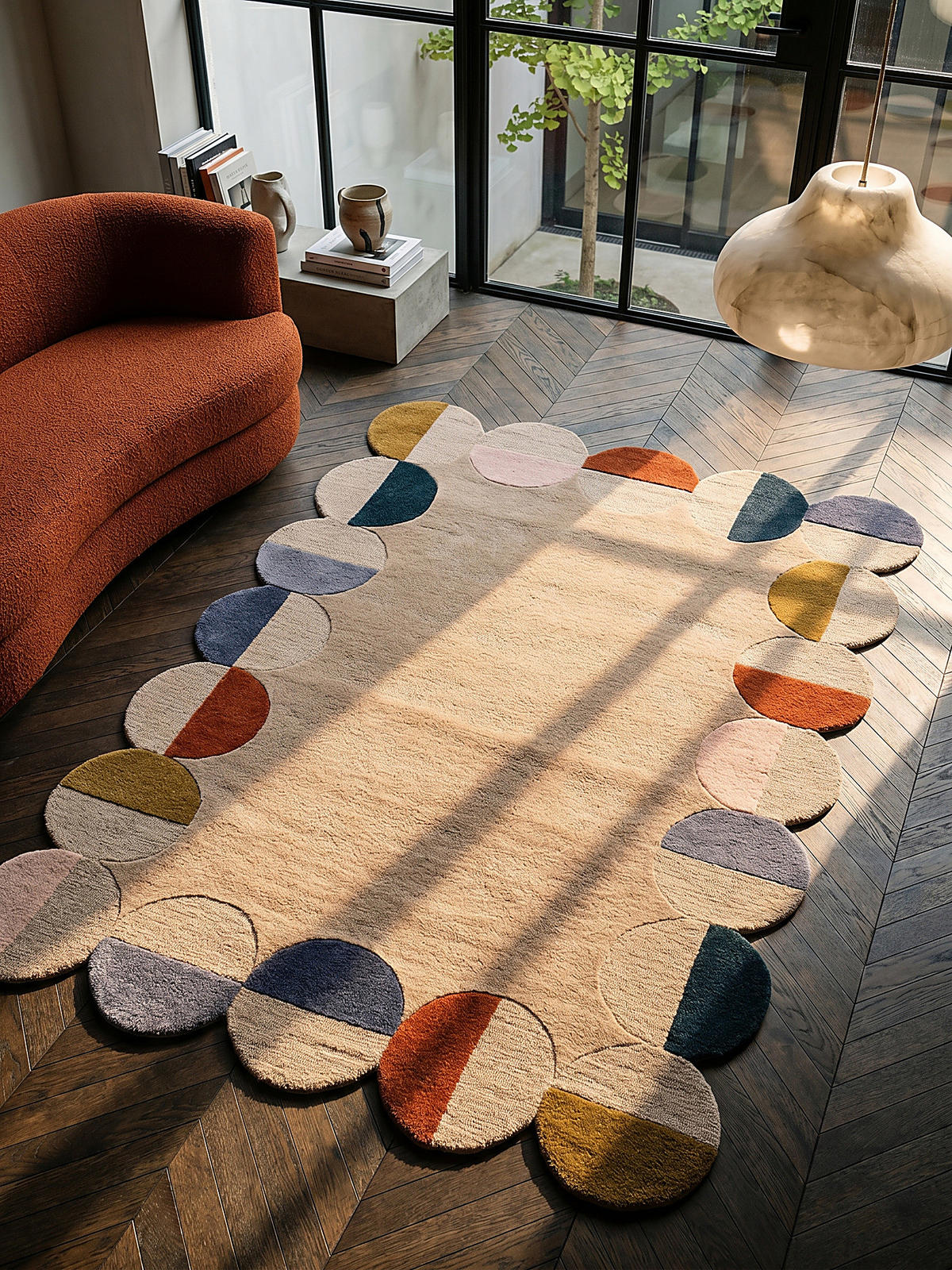 TEPPICH aus Wolle HALLEIN in Rost, geometrisch, 200 x 290 cm - Multicolor, Textil (200/290cm) - KADIMA DESIGN