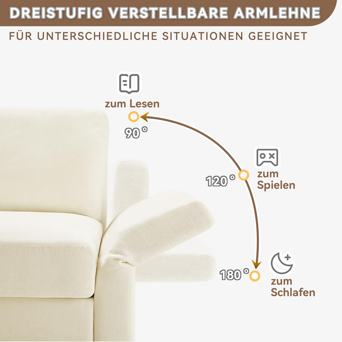 ECKSOFA, Chenille mit verstellbaren Armlehnen & Hocker, 218/156,5/86 cm, Beige - Beige, Textil (156.5/218cm) - Redom