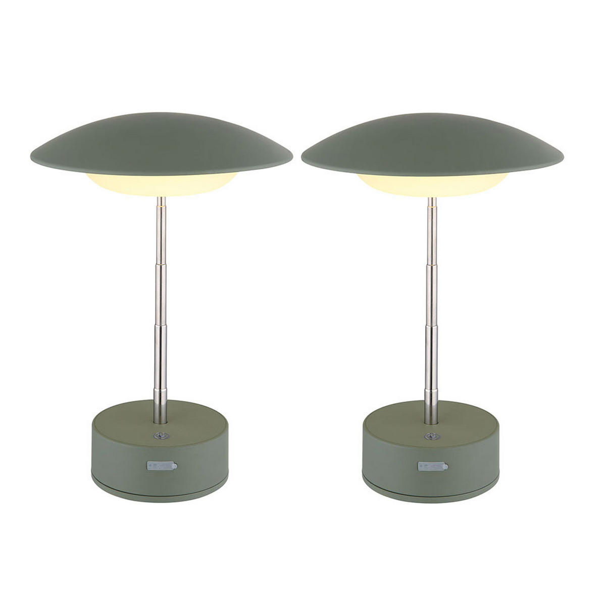 LED TISCHLEUCHTE Grün Opal 2er Set - Grün, Metall (18/18/26cm) - Globo Lighting