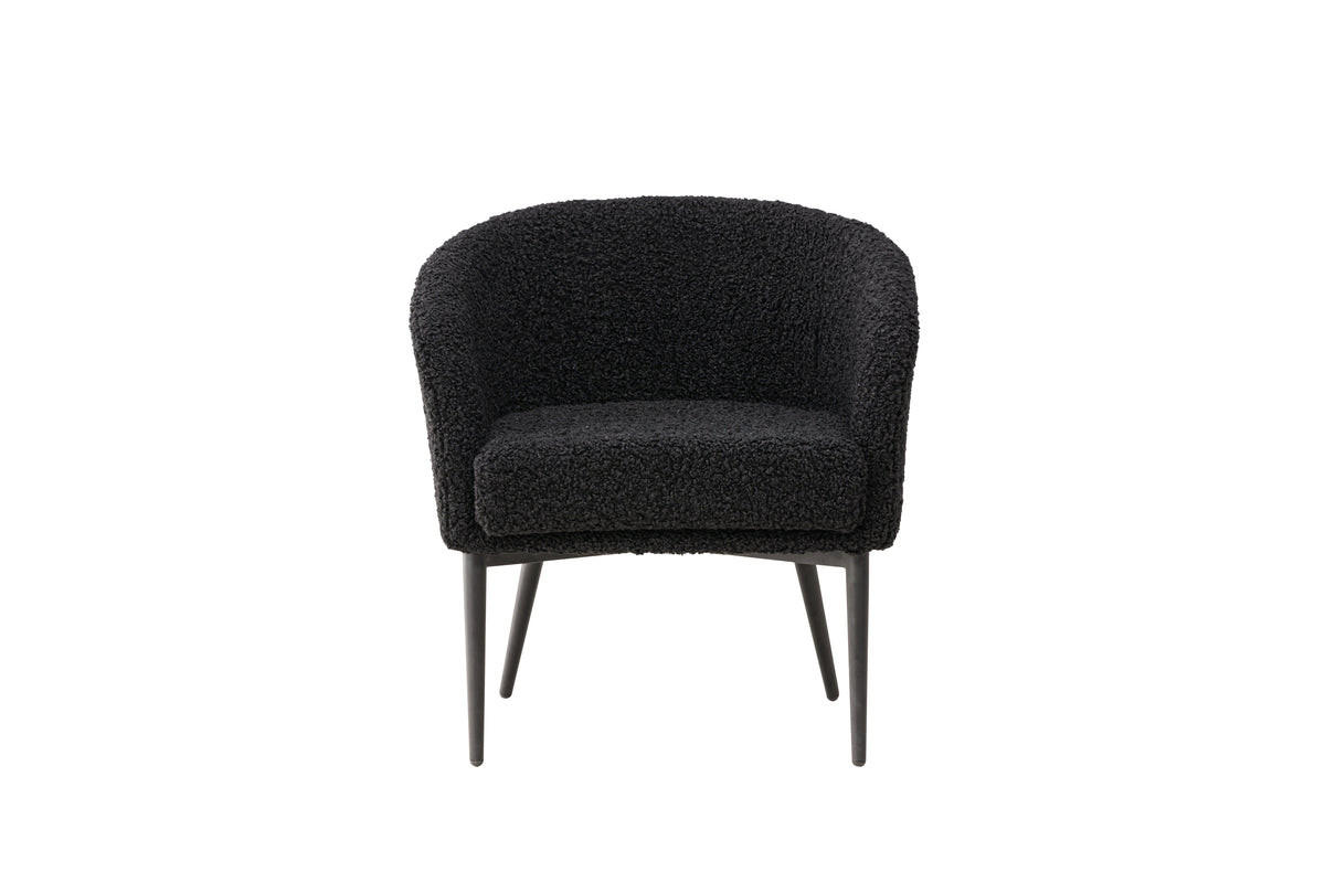 SESSEL, Fluffy, Schwarz, Metall / Polyester, 66 x 64 x 70 cm - Schwarz, Textil/Metall (66/70/64cm) - ebuy24