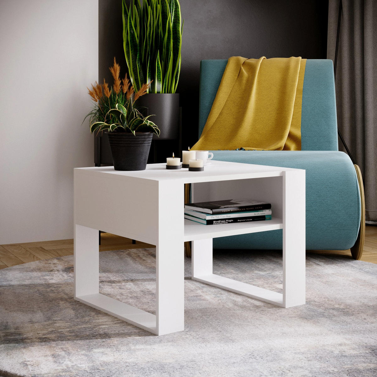 COUCHTISCH KARO 65 - Weiß, Holz (53.6/65/45cm) - Mat-Haus