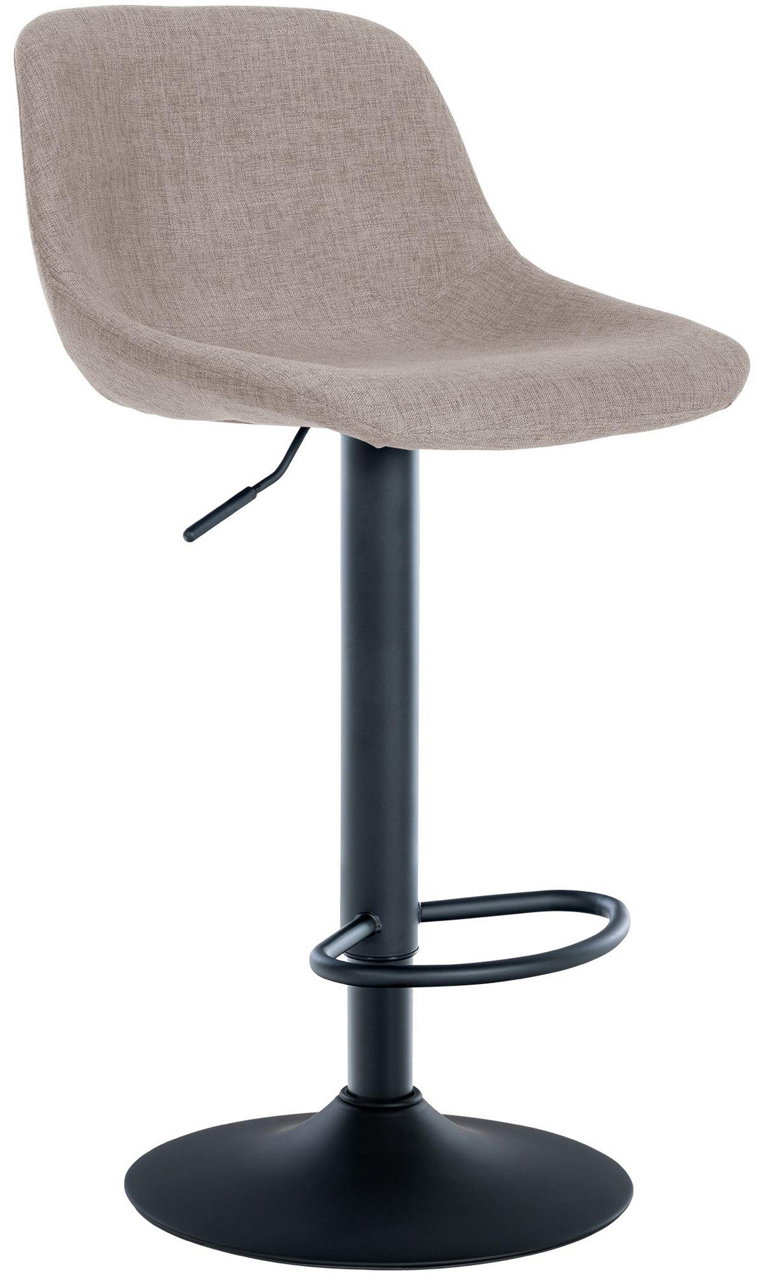 BARHOCKER Lotus Stoff taupe - Schwarz/Grau, Textil/Metall (43/103/49cm) - TPFLiving