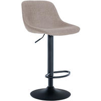 BARHOCKER Lotus Stoff taupe - Schwarz/Grau, Textil/Metall (43/103/49cm) - TPFLiving