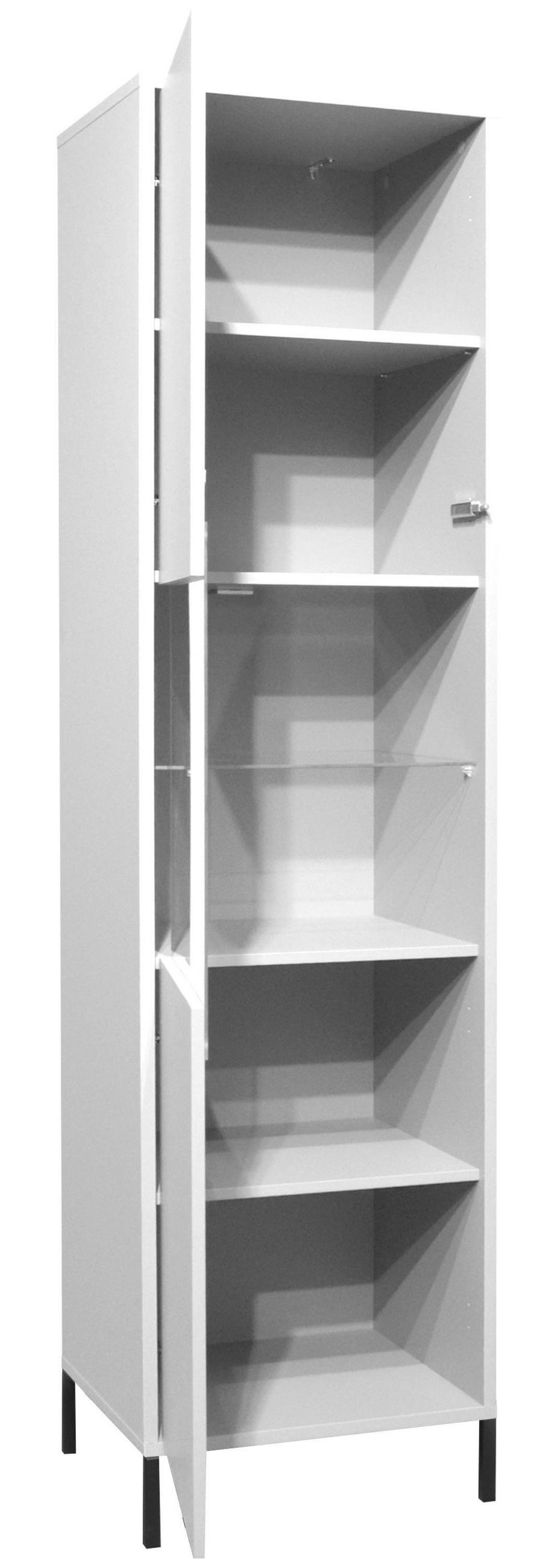 VITRINE Erna 51x45x197 Kreidegrau matt Lack - Hellgrau, Holzwerkstoff (51/197/45cm) - 58aufmkessel