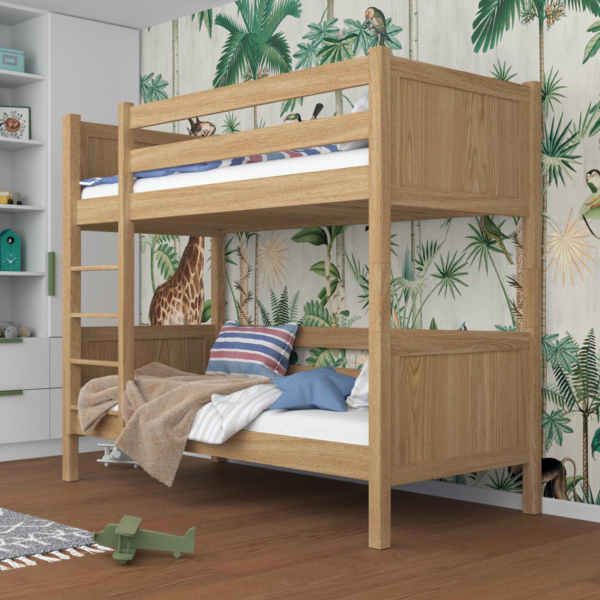ETAGENBETT N02 Eiche Natur 120/200 - Eiche Artisan, Naturmaterialien/Holz (120/200cm) - N-Wood